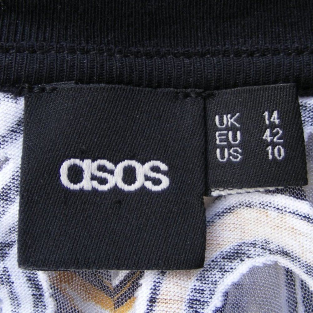 ASOS Sheer Tee, 10, Chain print Burnout, Ringer Collar, Short sleeves - Picture 6 of 8